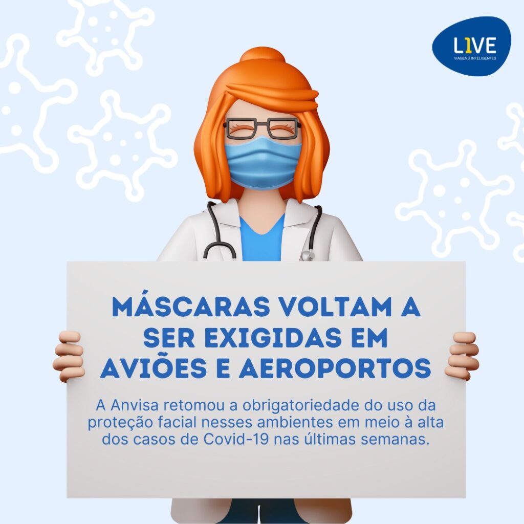 Máscaras voltam a ser exigidas em Aviões e Aeroportos